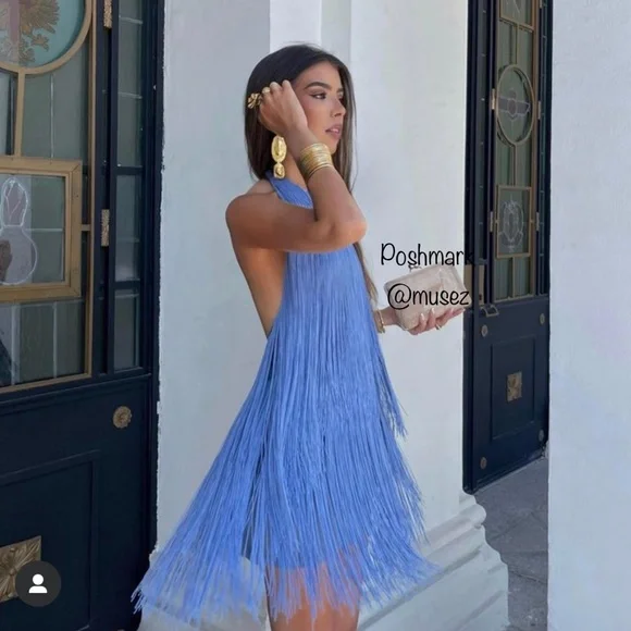 【2】Acka off shoulder fringe dress Acka off shoulder fringe dress タグ付き新品未使用 - メルカリ